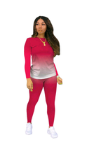 Load image into Gallery viewer, GRADIENT COLOR TOP AND PANTS 2-PIECE SET
