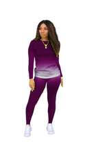 Load image into Gallery viewer, GRADIENT COLOR TOP AND PANTS 2-PIECE SET
