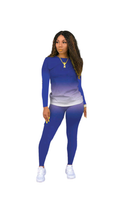 Load image into Gallery viewer, GRADIENT COLOR TOP AND PANTS 2-PIECE SET
