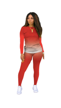 Load image into Gallery viewer, GRADIENT COLOR TOP AND PANTS 2-PIECE SET
