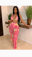 Load image into Gallery viewer, TIE-DYE TUBE TOP AND RUFFLE PANTS 2-PIECE SET WITH UNDERPANTS
