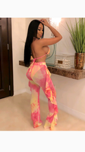 Load image into Gallery viewer, TIE-DYE TUBE TOP AND RUFFLE PANTS 2-PIECE SET WITH UNDERPANTS
