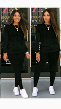 Load image into Gallery viewer, SOLID COLOR WAFFLE PLAID PATTERN TOP AND BOTTOM 2-PIECE SET
