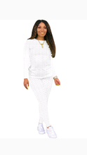 Load image into Gallery viewer, SOLID COLOR WAFFLE PLAID PATTERN TOP AND BOTTOM 2-PIECE SET

