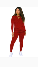 Load image into Gallery viewer, SOLID COLOR WAFFLE PLAID PATTERN TOP AND BOTTOM 2-PIECE SET
