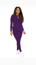 Load image into Gallery viewer, SOLID COLOR WAFFLE PLAID PATTERN TOP AND BOTTOM 2-PIECE SET
