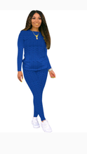 Load image into Gallery viewer, SOLID COLOR WAFFLE PLAID PATTERN TOP AND BOTTOM 2-PIECE SET
