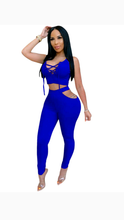 Load image into Gallery viewer, SOLID SLEEVELESS BANDAGE TOP AND HOLLOW OUT PANTS 2-PIECE SET
