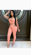 Load image into Gallery viewer, SOLID SLEEVELESS BANDAGE TOP AND HOLLOW OUT PANTS 2-PIECE SET
