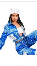 Load image into Gallery viewer, PAISLEY PRINTED ZIPPER COAT AND PANTS 2-PIECE SET
