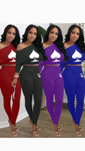 Load image into Gallery viewer, POKER PRINT TOP AND PANTS 2-PIECE SET
