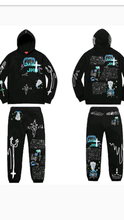 Load image into Gallery viewer, GRAFFITI PRINTED HOODIE AND PANTS 2-PIECE SET
