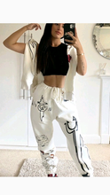 Load image into Gallery viewer, GRAFFITI PRINTED HOODIE AND PANTS 2-PIECE SET
