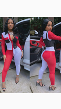 Load image into Gallery viewer, LAPEL SINGLE-BREASTED PATCHWORK TOP AND BOTTOM PANTS 2-PIECE SET
