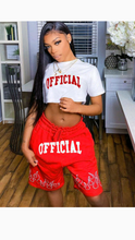Load image into Gallery viewer, PRINTED CROP TOP AND SHORTS 2-PIECE SET
