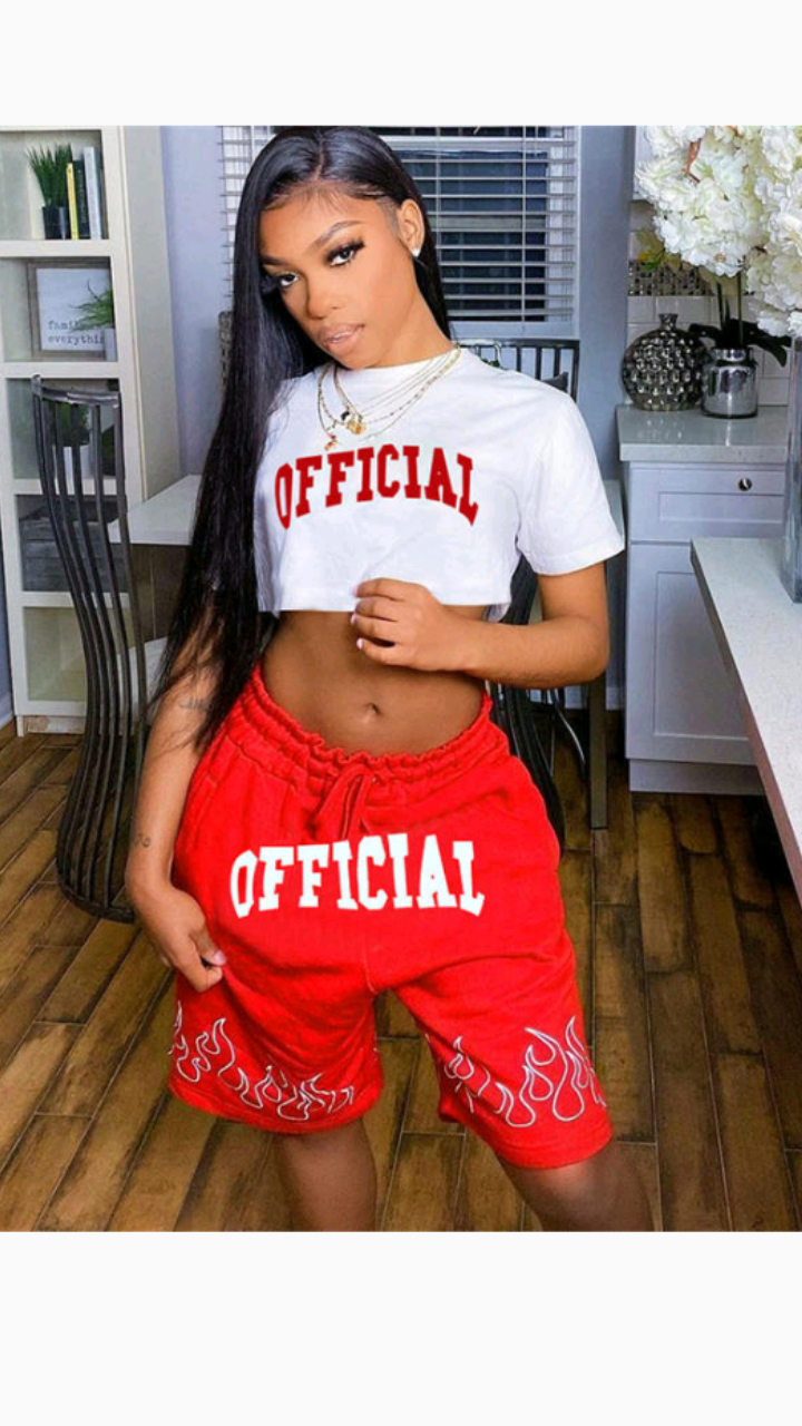 PRINTED CROP TOP AND SHORTS 2-PIECE SET