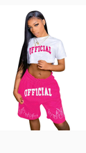 Load image into Gallery viewer, PRINTED CROP TOP AND SHORTS 2-PIECE SET
