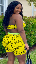 Load image into Gallery viewer, LETTER PRINT TUBE TOP AND SHORTS 2-PIECE SET
