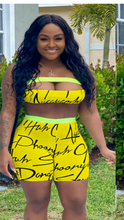 Load image into Gallery viewer, LETTER PRINT TUBE TOP AND SHORTS 2-PIECE SET
