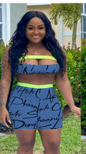Load image into Gallery viewer, LETTER PRINT TUBE TOP AND SHORTS 2-PIECE SET
