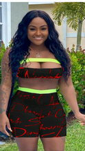 Load image into Gallery viewer, LETTER PRINT TUBE TOP AND SHORTS 2-PIECE SET
