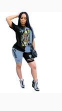 Load image into Gallery viewer, TWO TONE POKER PRINT TOP AND SHORTS 2-PIECE SET
