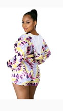 Load image into Gallery viewer, TIE DYE ZIPPER TOP AND SHORTS 2-PIECE SET

