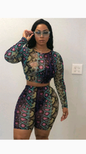 Load image into Gallery viewer, SNAKESKIN PRINTED TOP AND SHORTS 2-PIECE SET
