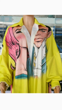 Load image into Gallery viewer, GRAPHIC PRINT LAPEL IRREGULAR HEM TOP AND SHORTS 2-PIECE SET
