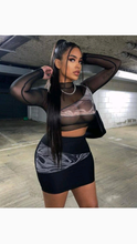 Load image into Gallery viewer, PATCHWORK MESH SEE-THROUGH TOP WITH SKIRT 2-PIECE SET

