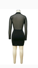 Load image into Gallery viewer, PATCHWORK MESH SEE-THROUGH TOP WITH SKIRT 2-PIECE SET
