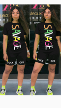 Load image into Gallery viewer, LETTER PRINT TEE AND SHORTS 2-PIECE SET
