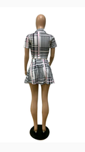 Load image into Gallery viewer, LAPEL PLAID PRINT TOP AND SKIRT 2-PIECE SET
