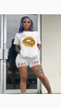 Load image into Gallery viewer, LIPS PRINTED LETTER TEE AND SHORTS 2-PIECE SET
