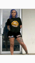 Load image into Gallery viewer, LIPS PRINTED LETTER TEE AND SHORTS 2-PIECE SET
