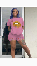 Load image into Gallery viewer, LIPS PRINTED LETTER TEE AND SHORTS 2-PIECE SET
