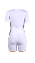 Load image into Gallery viewer, GRAPHIC LETTER PRINT TEE AND SHORTS 2-PIECE SET

