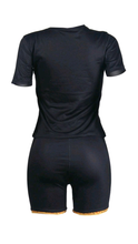 Load image into Gallery viewer, GRAPHIC LETTER PRINT TEE AND SHORTS 2-PIECE SET
