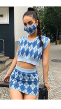 Load image into Gallery viewer, SLEEVELESS KNIT TOP AND SKIRT 2-PIECE SET
