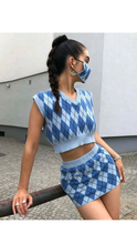 Load image into Gallery viewer, SLEEVELESS KNIT TOP AND SKIRT 2-PIECE SET

