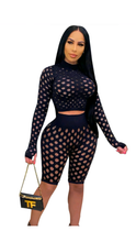 Load image into Gallery viewer, CUT OUT TOP LONG SLEEVE AND SHORTS 2-PIECE SET
