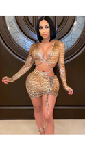 Load image into Gallery viewer, SNAKESKIN PRINT AND BANDAGE TOP AND SKIRT 2-PIECE SET
