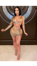 Load image into Gallery viewer, SNAKESKIN PRINT AND BANDAGE TOP AND SKIRT 2-PIECE SET
