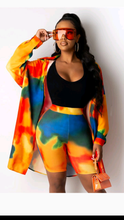 Load image into Gallery viewer, GRAPHIC PRINT SINGLE-BREASTED SHIRT AND SHORTS 2-PIECE SET
