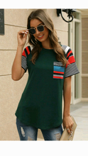 Load image into Gallery viewer, MULTI-COLOR STRIPPED PRINT T-SHIRT
