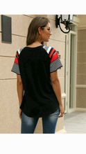 Load image into Gallery viewer, MULTI-COLOR STRIPPED PRINT T-SHIRT

