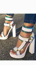 Load image into Gallery viewer, COLOR BLOCKING BUCKLE STRAP VELCRO PLATFORM SHOES

