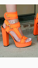 Load image into Gallery viewer, COLOR BLOCKING BUCKLE STRAP VELCRO PLATFORM SHOES
