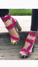 Load image into Gallery viewer, COLOR BLOCKING BUCKLE STRAP VELCRO PLATFORM SHOES
