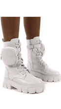 Load image into Gallery viewer, SOLID COLOR LACE-UP PLATFORM BOOTS
